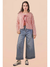 Load image into Gallery viewer, Pink Sequin Velvet Tie Cardigan
