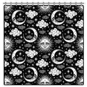 Celestial Sun and Moon Shower Curtain