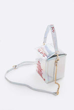 Load image into Gallery viewer, Silver Chinese Take Out Box Purse
