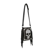 Load image into Gallery viewer, Rhinestone Skull and Fringe Purse
