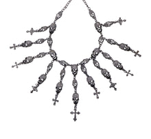 Load image into Gallery viewer, Cross and Skulls Layered Necklace
