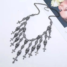 Load image into Gallery viewer, Cross and Skulls Layered Necklace

