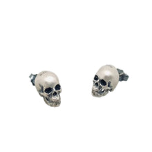 Load image into Gallery viewer, Bitsy Skull Dainty Sterling Silver Stud Earrings
