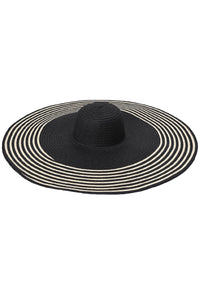 Narrow Stripe Extra Wide Floppy Wire Brimmed Hat