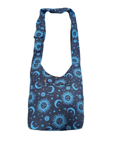 Electric Sun and Moon Stonewash Celestial Shoulder Bag