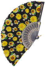 Load image into Gallery viewer, Sunflower Print Hand Fan- More Prints Available!
