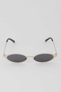 Skinny Gold Rim Oval Frame Y2K Sunglasses