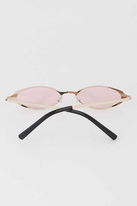 Skinny Gold Rim Oval Frame Y2K Sunglasses