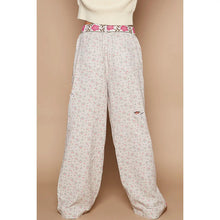 Load image into Gallery viewer, Pink Floral Taupe Twill Pants
