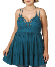 Load image into Gallery viewer, teal_lace_tiered_dress
