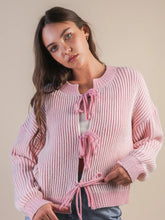 Load image into Gallery viewer, Pink on Pink Two Tone Tie Front Cardigan- LOW INVENTORY!
