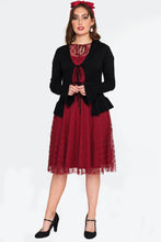 Load image into Gallery viewer, Black Tie Front Ruffle Edge Cardigan
