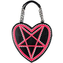 Load image into Gallery viewer, Red and Black Pentagram Heart Purse
