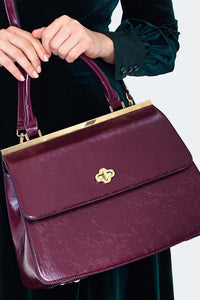 Eggplant Top Handle Day Bag Purse