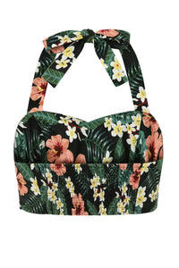 Green Harper Tropical Tiare Crop Top