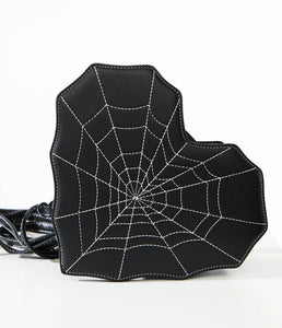 Black Spiderweb Heart Handbag