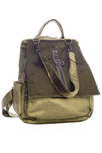 Load image into Gallery viewer, Khaki Velvet Zippered Backpack
