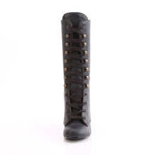 Load image into Gallery viewer, 3" Block Heel Round Toe Lace-Up Mid-Calf Boots

