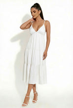 Load image into Gallery viewer, Woman wearing a white dress against a white background
