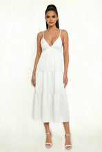 Load image into Gallery viewer, Woman wearing a white dress on a white background
