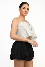 Load image into Gallery viewer, White Ruched Tie Crop Top
