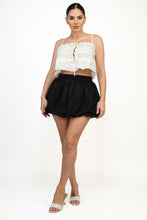 Load image into Gallery viewer, White Ruched Tie Crop Top
