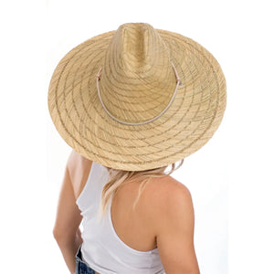 Wide Dome Brim Rush Straw Woven Hat