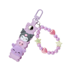 Kuromi Smile Beaded and PVC Keyring