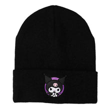 Load image into Gallery viewer, Kuromi Embroidered Cuff Beanie Hat
