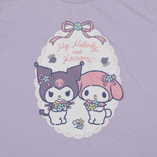 Load image into Gallery viewer, Kuromi and My Melody Pastel Lavender Floral Sleepwear Set
