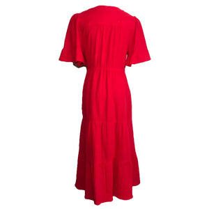 Red Tiered Maxi Dress