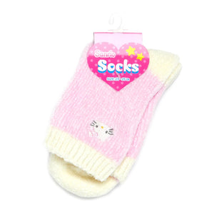 Hello Kitty Embroidered Chenille Super Soft Socks