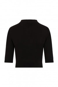 Shirley Black Button Keyhole Cropped Jumper- LAST ONE!