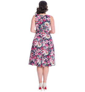 Rose and Ivory Floral Lady Dress