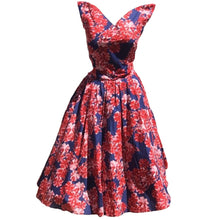 Load image into Gallery viewer, Navy and Pink Floral Dress
