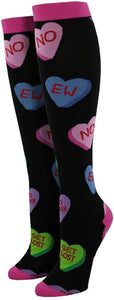 Tart Hearts Knee High (Black) Women's Funky Socks