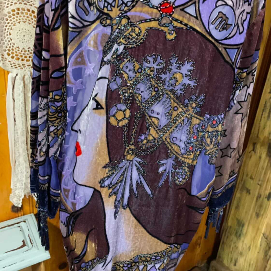 Vivien Art Nouveau Velvet Burnout Kimono