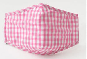 Pink and White Gingham Adjustable Mask