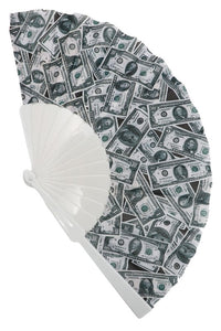 Dollar Bill Print Hand Fan- More Styles Available!