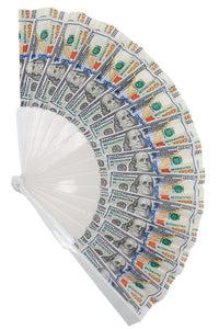 Dollar Bill Print Hand Fan- More Styles Available!