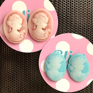 Oval Cameo Stud Earrings