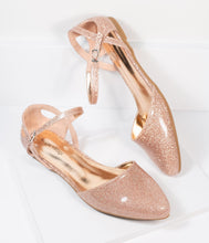 Load image into Gallery viewer, Champagne Glitter Libby Flats
