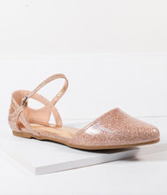 Load image into Gallery viewer, Champagne Glitter Libby Flats
