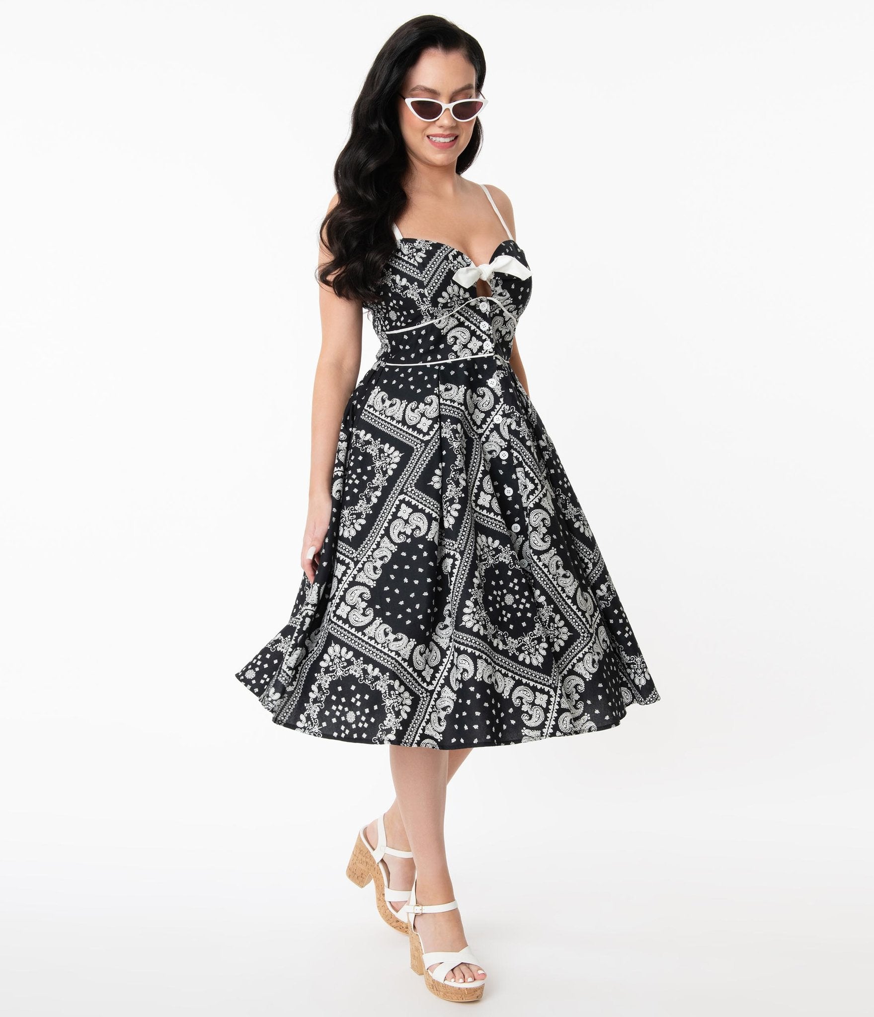 Black Bandana Print Rockie Swing Dress Black Bandana Print Rockie Swing Dress