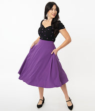 Load image into Gallery viewer, Purple Vivien Swing Skirt
