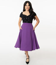 Load image into Gallery viewer, Purple Vivien Swing Skirt

