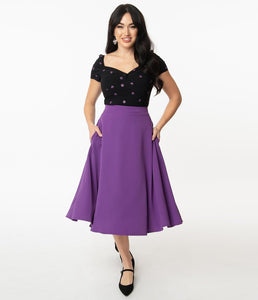 Purple Vivien Swing Skirt
