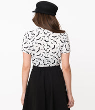 Load image into Gallery viewer, White with Black Bats Power Play Blouse
