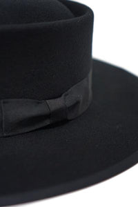 Vida Wide Brim Hat- Black Wool