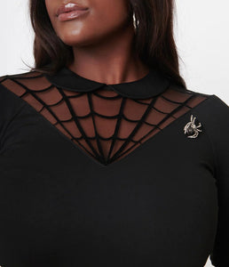 Black Spiderweb Widow Top